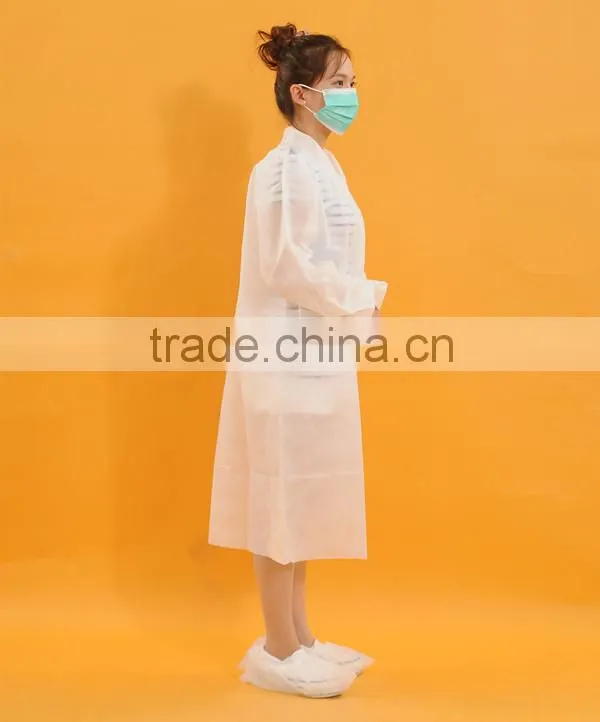 PP whte with zipper doctors lab coat with embroidery