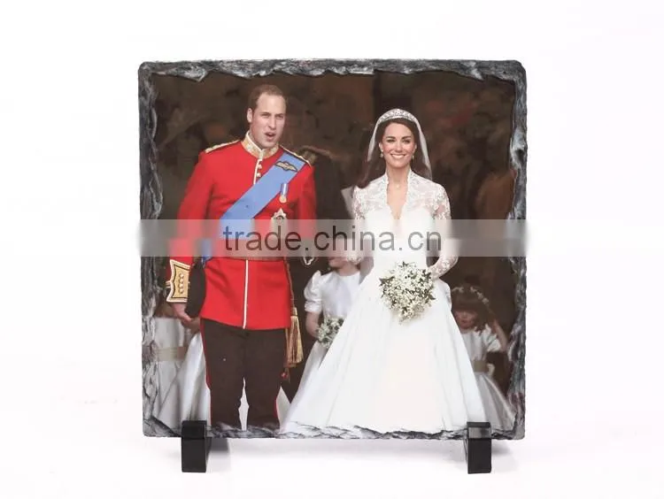 Sublimation printed rock slate L20*H20*W0.9CM blank square sublimation rock photo frame