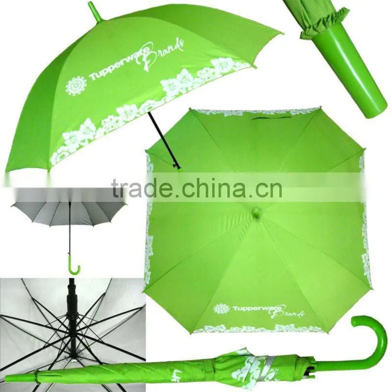pink combination straight bow print automatic golf umbrella