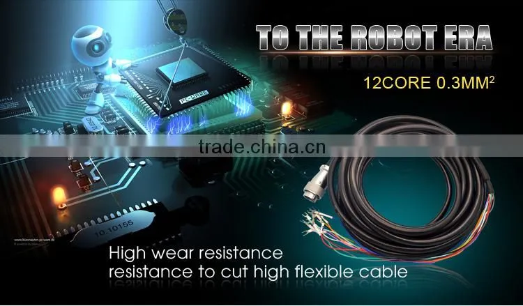 12C High Flexible control cable for robot, robot cable Flat Traveling Cable
