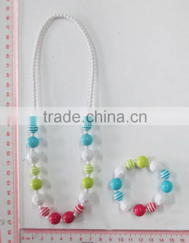 cute colorful beads necklace and bracelet sets