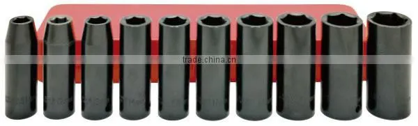 SIS-4402 Metal Box 1/2" CR-VA Steel Deep Impact Socket Set
