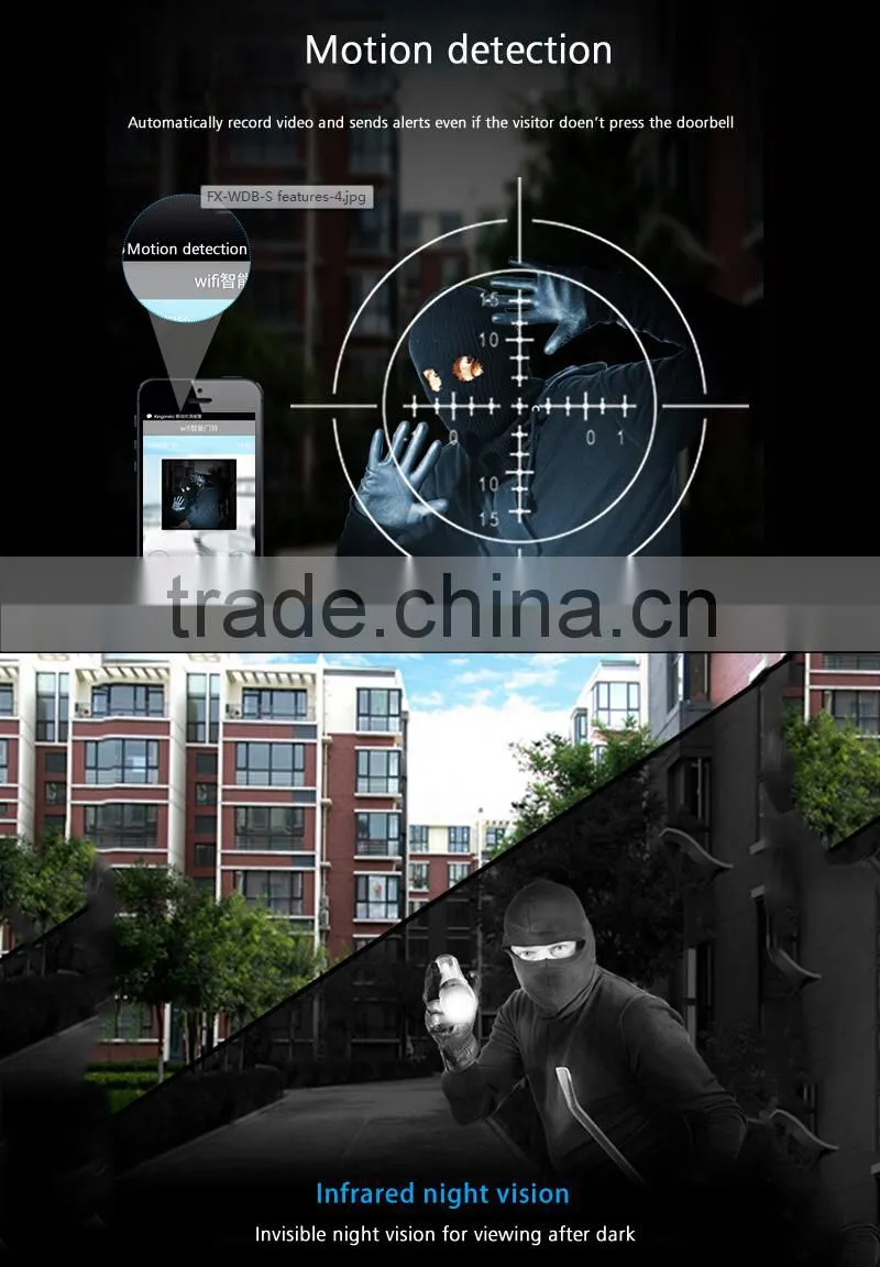 Physen WIFI Video Doorbell Intelligent Home Security Management Long-range Control with app