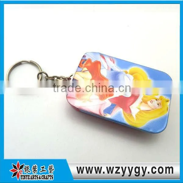 rectangle picture photo frame keychain, metal keyring