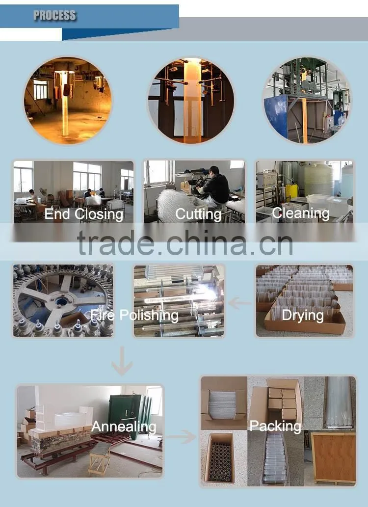 Heat resistant large diameter quartz glass tube heating element