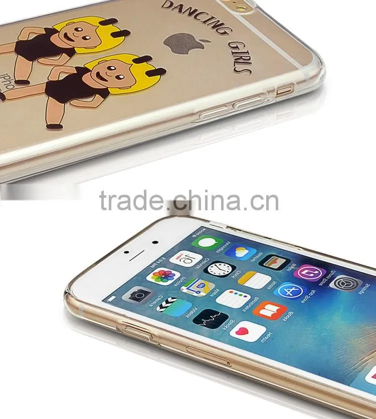 2016 Newest Cartoon Back Cover Clear Soft TPU Phone case for iPhone 6 6S Ultra Slim 1.2mm