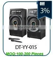 15 inch professional wireless microphone active portable trolley speaker