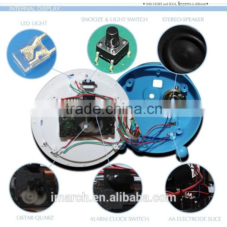 2016 alibaba novelty melody alarm clock for sale