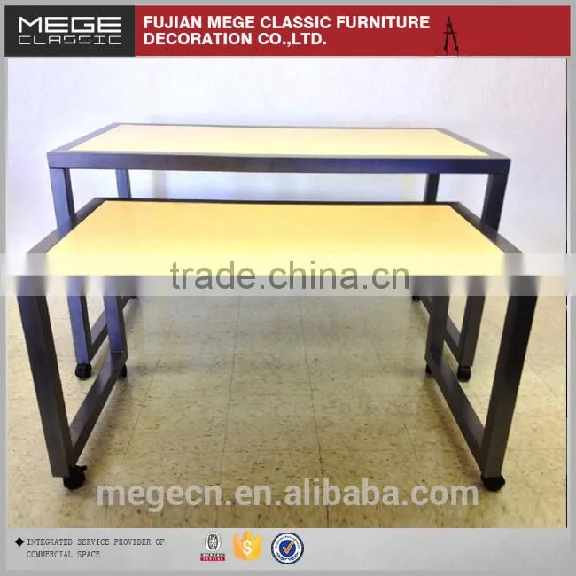 Custom Made Wooden Tiered Display Stand For Clothes