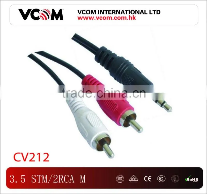 Vcom Brand 3.5 Stm/2rca M Audio Vedio Cable