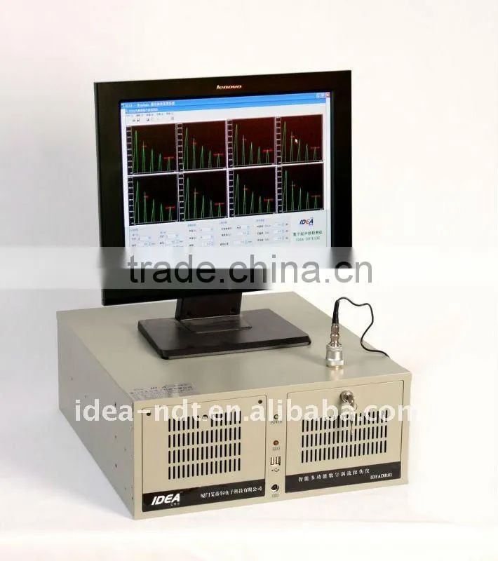 Rotary ultrasonic testing system for high speed tube testing directly in the production line