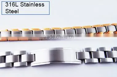 High quality silicone stainless steel energy bracelet