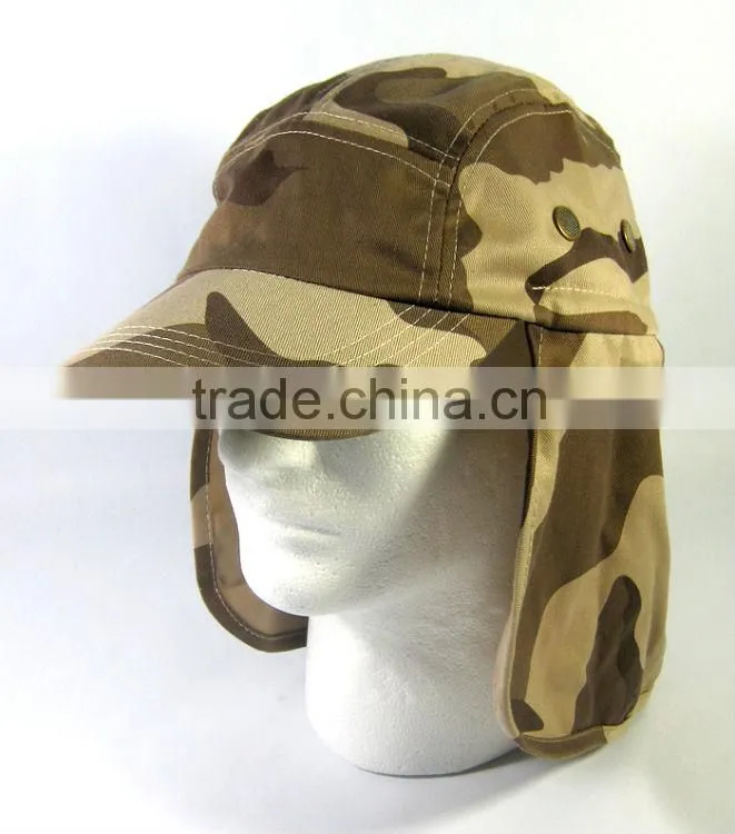 OLIVE GREEN BALL CAP HAT BUCKET EAR FLAP AND NECK SUN PROTECT HUNT HIKE FISH BUCKET HAT