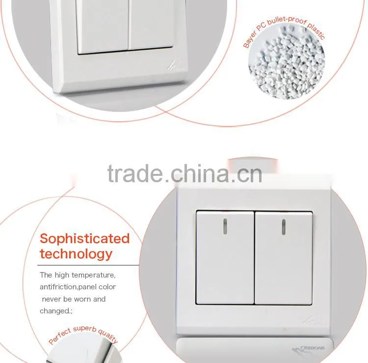 High quality frosted faceplate PC white double TV walll socket