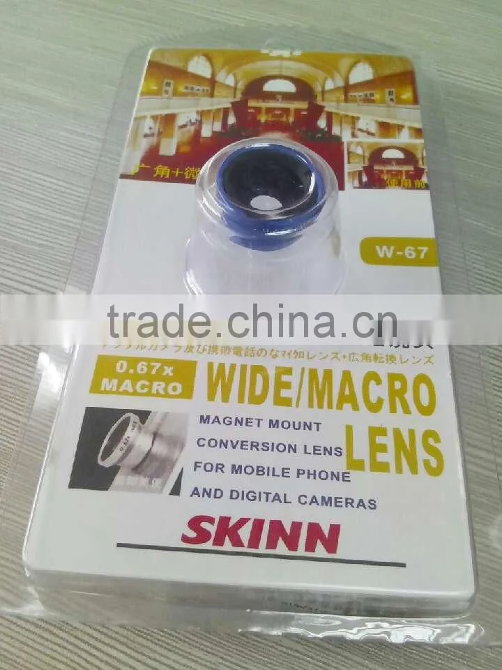 2 in 1 0.67X wide angle macro lens for mobile phone camera lens