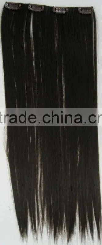 Custom made dye colorful,fake clip in color hair extension heat resistance