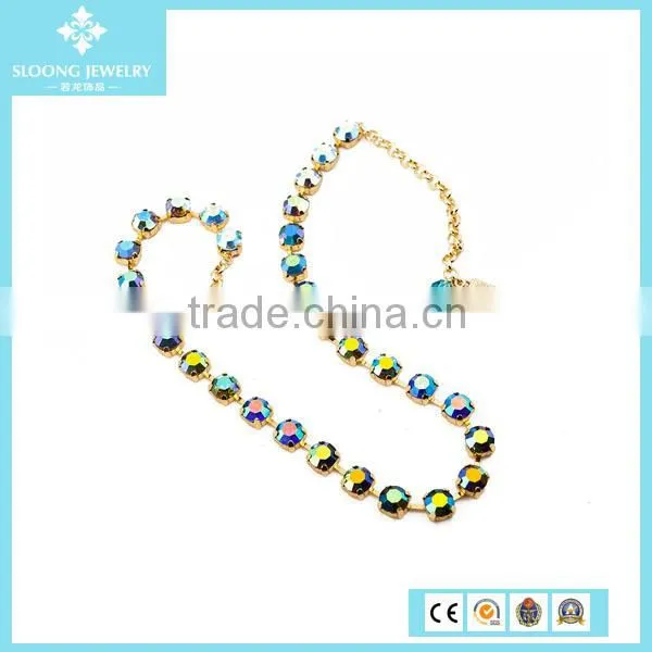 New Colorful Shine Crystal Custom Lucky Necklace for Love Couple