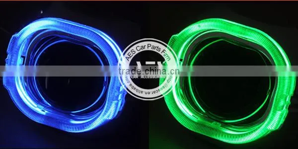 2014 Factory Hot Sale Square LED angel eyes for car H4 bixenon projector lens