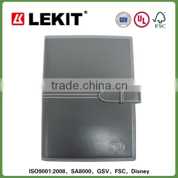 High quality stitching leather cover ring binder diary