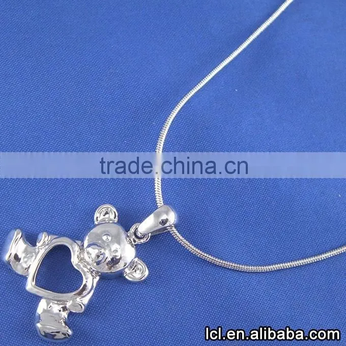 Bear pendant doll pendant necklace, low price doll necklace parts