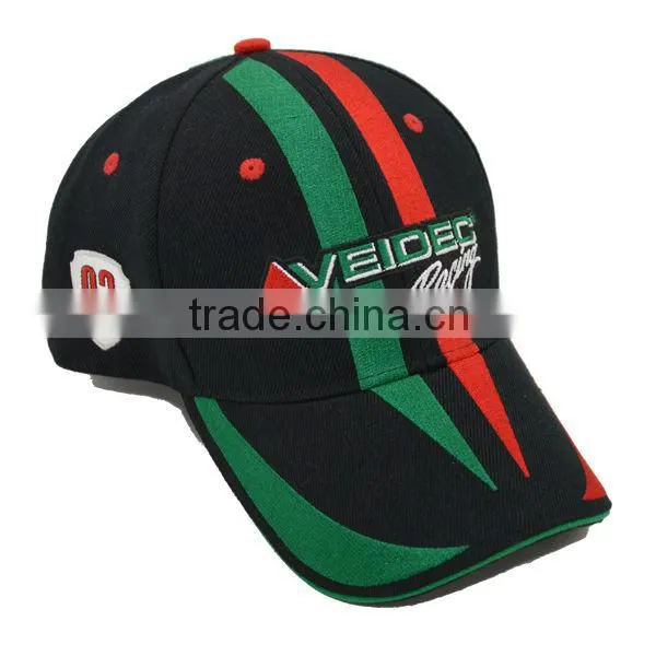 long bill 6 panel cotton promotional custom baseball cap