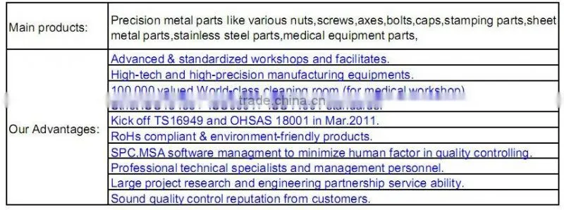 Stainless Steel Medical equipment parts