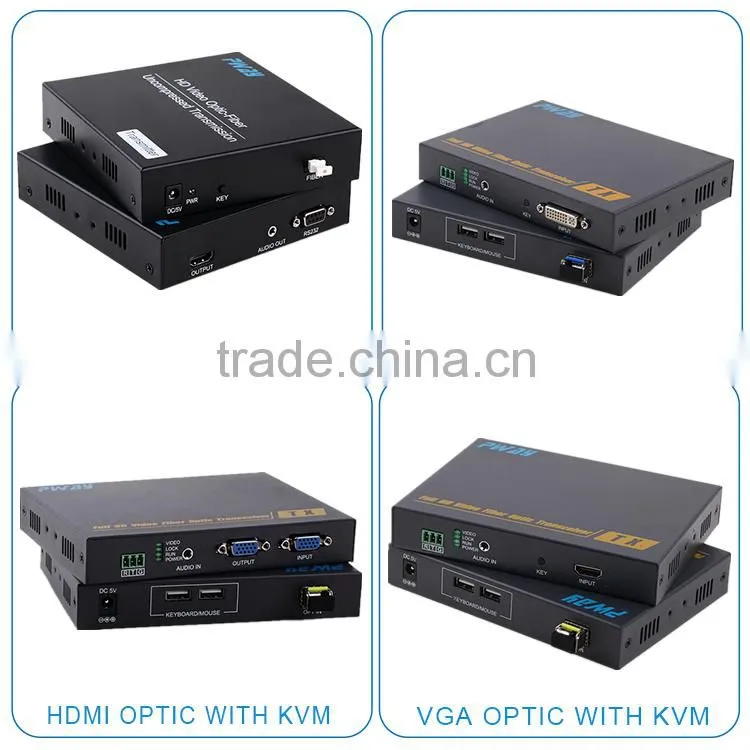 Newest 10KM VGA over Fiber converter external Audio with Bi-directional RS232 signal transmission support 1080P@60Hz resolution