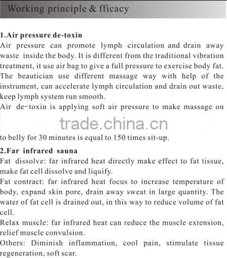best price for import Pressotheraphy machine Air pressure and Infrared which hot sales with good quality