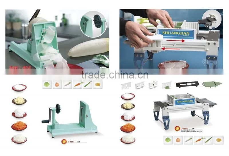 Green plastic cutting tool for cutting food and fruit