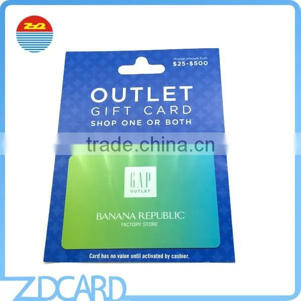 Barcode PVC Plastic Card with Cardboard/Paper Holder for Gift Card