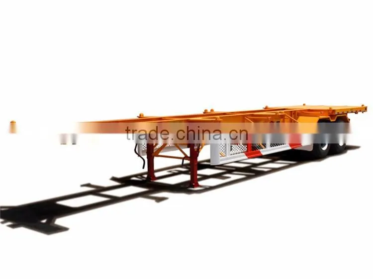 Cheap price tri-axle 40ft skeletal container semi trailer for sale