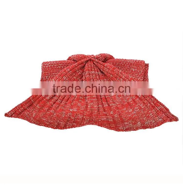 China supplier low MOQ kids children knitted mermaid tail blanket