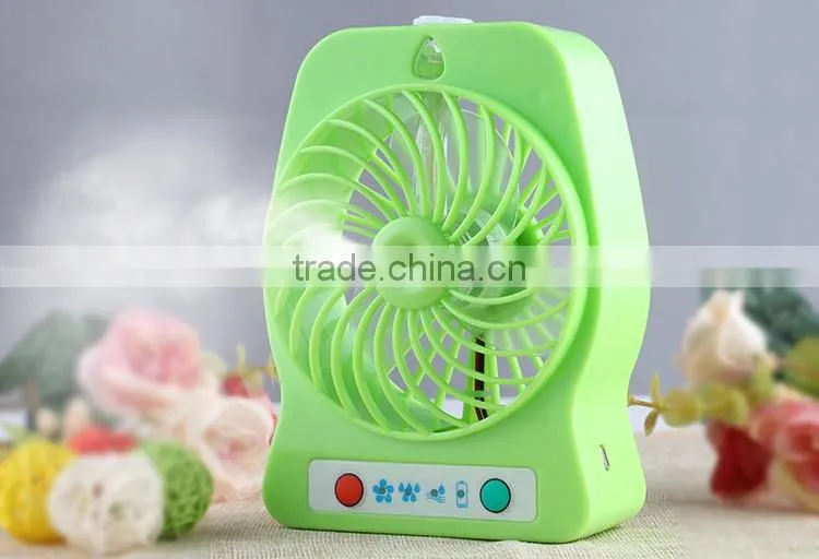 Multifunctional Plastic Portable battery operated mini spray cooling fan water mist fan