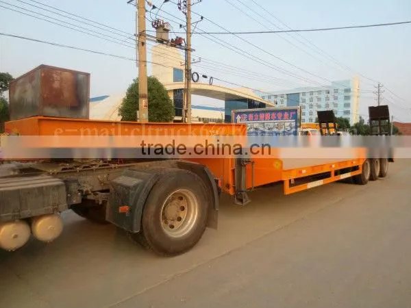 3 Axles Heavy Duty Low Flatbed Semi Trailer 50Ton