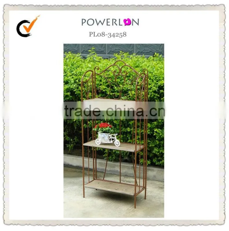 2015 New Design Antirust 3-tier wooden Folding Shelf