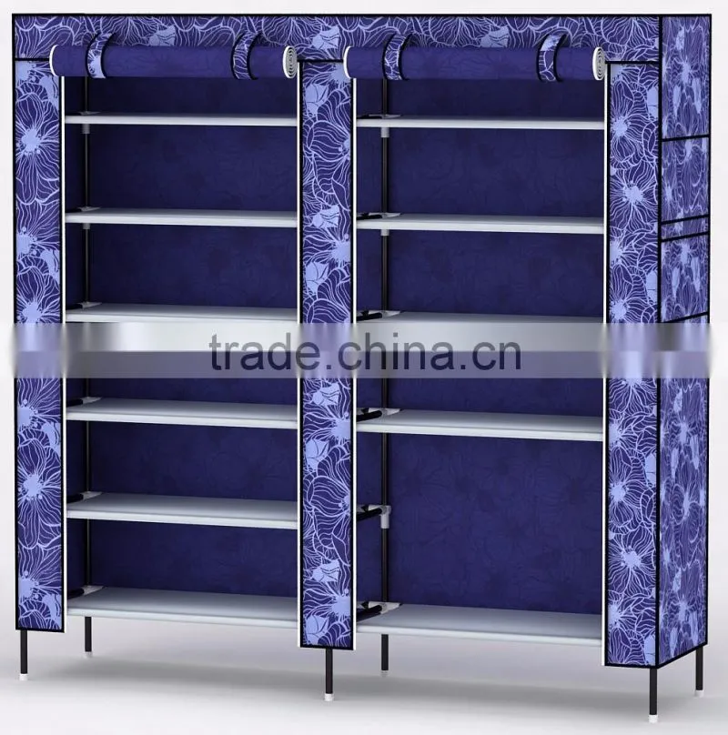 10 TIER CANVAS FABRIC SHOES RACK SHOE STORAGE CABINET RAIL ORGANISER ZIPPER STAND
