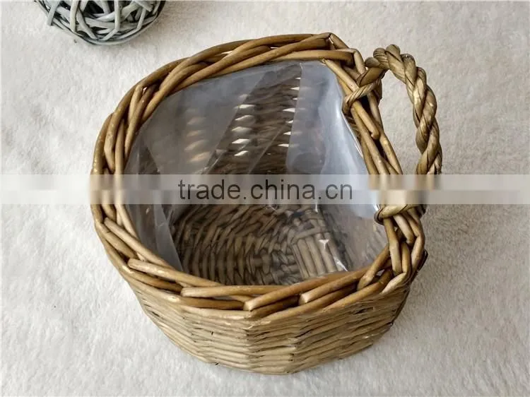 handmade cute hanging plant baskets plastic lined plant basket