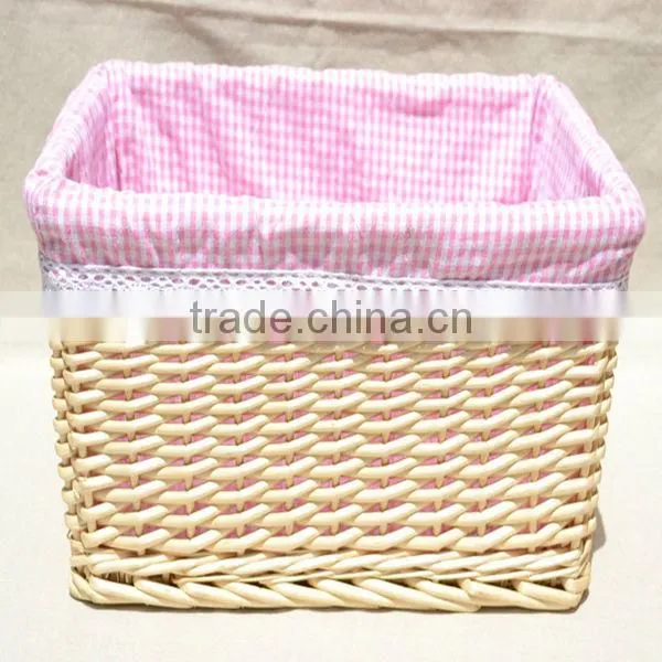 High quality storage basket with liner,wicker storage basket with liner wholesale