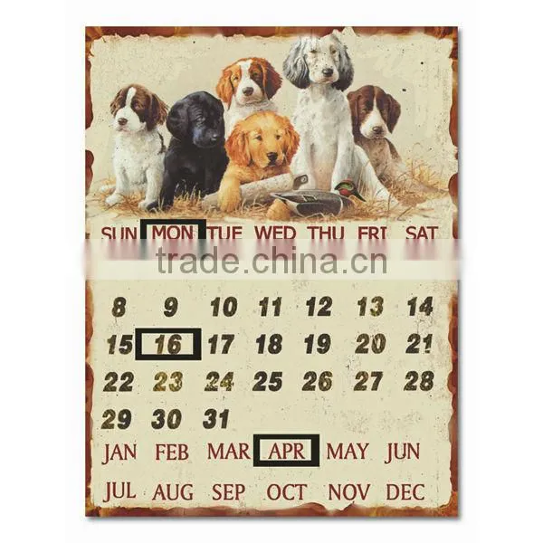 Decorative Vintage Metal Sign Antique Metal Plaque Calendar Metal Wall Plaque