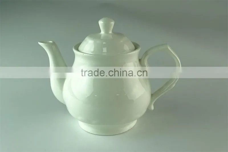 White Modern Ceramic Tea Pot For Home and Hotel