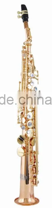 Straight type gold brass soprano saxophone