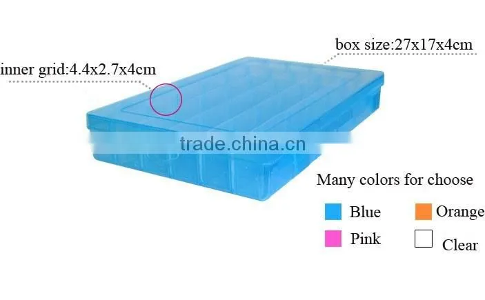 36 compartments Clear PP Plastic DIY Tool Organizer Storage Box with Adjustable Dividers