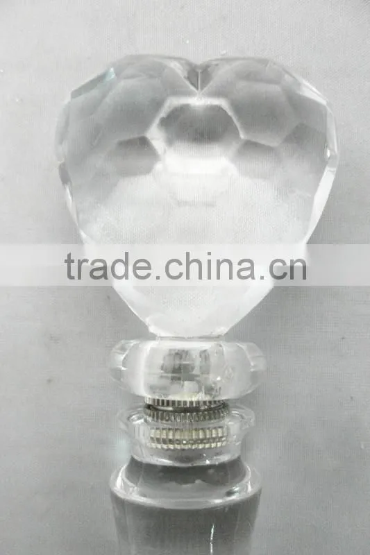 LED high clear acrylic heart shaped wine stopper