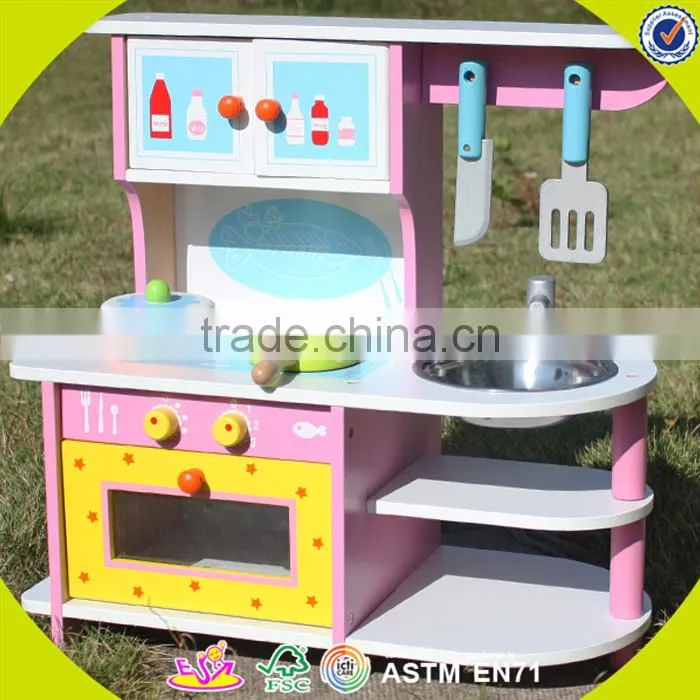 wholesale top sale kids kitchen toy,creative wooden kids kitchen toy, role play toy wooden kids kitchen toy for fun W10C152
