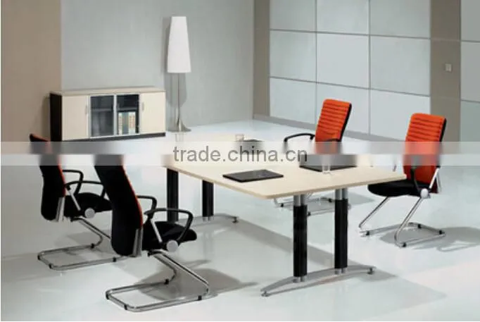 conference table modern design, meeting table desk, metal wood meeting table with power