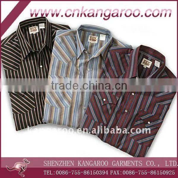 Men's cotton woven blue white plaid shirts