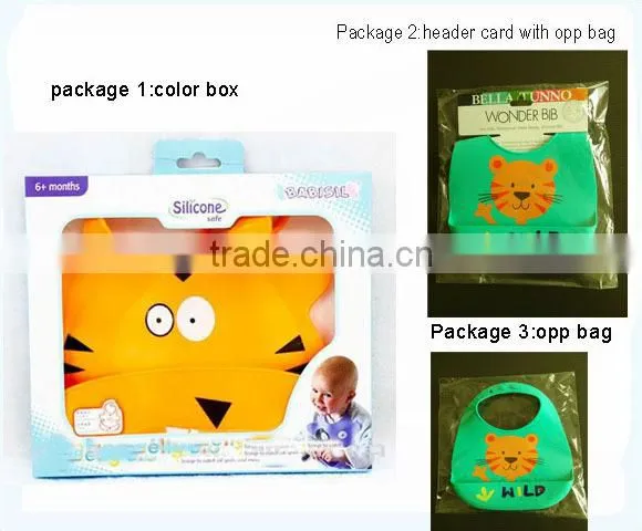 1pc New Kid Infant Baby Washable Silicone Feeding Bib Cute Cartoon Patterns Bib