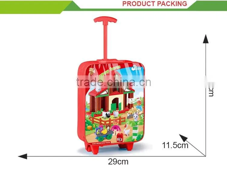 Intelligence toy diy happy farm plastic cube triangle building blocks