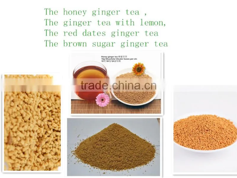 Halal approved 7g AIU packages Instant Honey Ginger tea powder/ginger tea with lemon