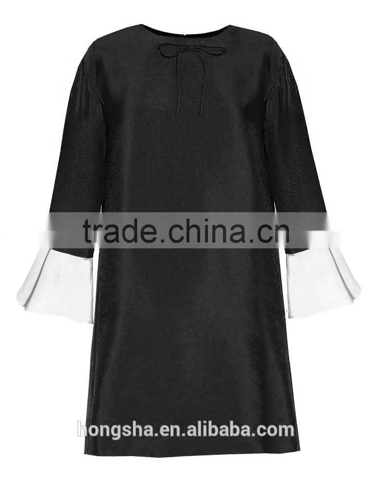 New Style Girl Dress Fashion Black Girl Party Wear Western Bell Sleeve Dress HSD6653
